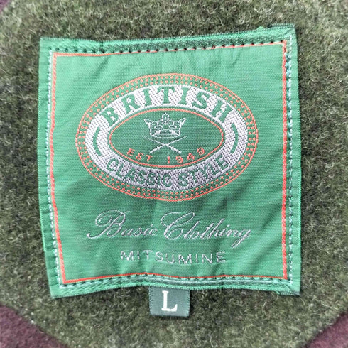 ミツミネ MITSUMINE BRITISH CLASSIC STYLE BASIC CLOTHING ウール ハーフ コート メンズ JPN:L