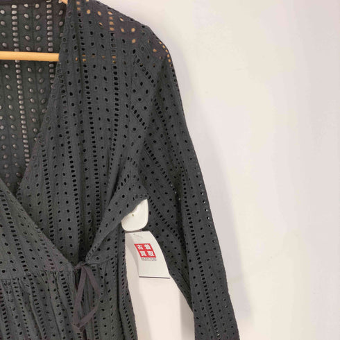 ナチュラルビューティーベーシック NATURAL BEAUTY BASIC Embroidered wrap dress エンブロイダリーカシュクールワンピース レディース JPN:M