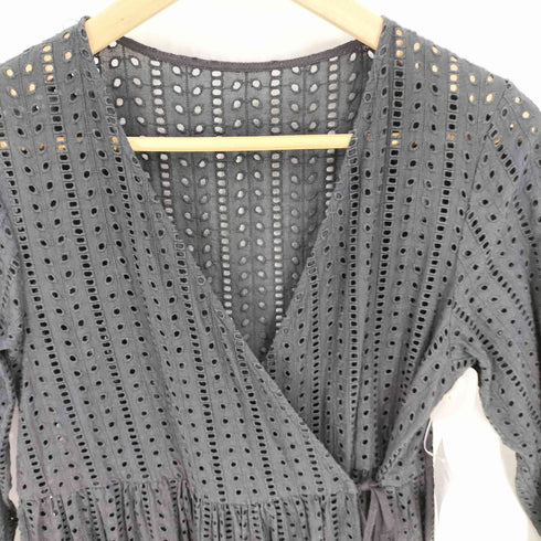 ナチュラルビューティーベーシック NATURAL BEAUTY BASIC Embroidered wrap dress エンブロイダリーカシュクールワンピース レディース JPN:M