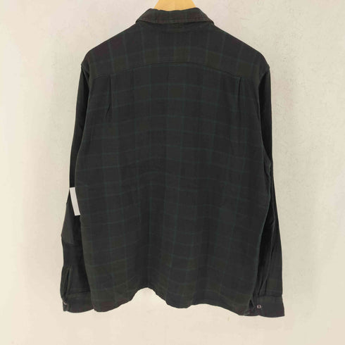 ウールリッチ WOOLRICH Woolen Mills ウーレンミルズ フラップポケット エルボーパッチ チェック オープンカラーシャツ メンズ L