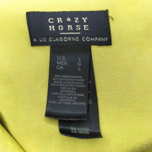 クレイジーホース CRAZY HORSE シルク レーヨン 長袖 開襟シャツ レディース JPN:L
