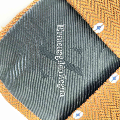 エルメネジルドゼニア Ermenegildo Zegna ヘリンボーン ドット柄 シルクネクタイ メンズ