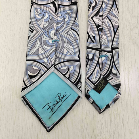 エミリオプッチ EMILIO PUCCI 総柄 シルクネクタイ メンズ