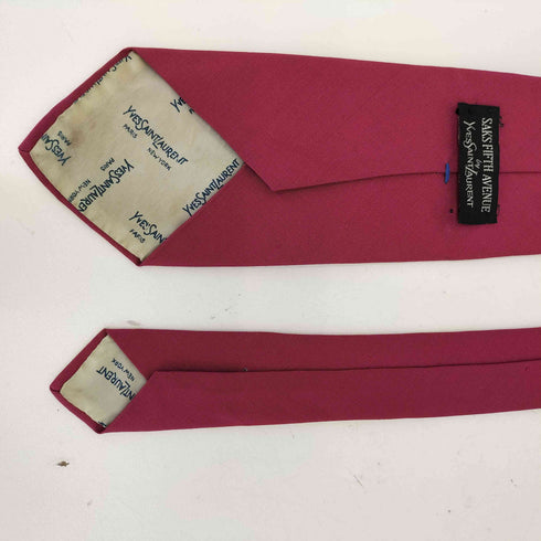 イヴサンローラン Yves Saint Laurent SAKSFIFTH AVENUE 絣 カスリ シルクネクタイ メンズ