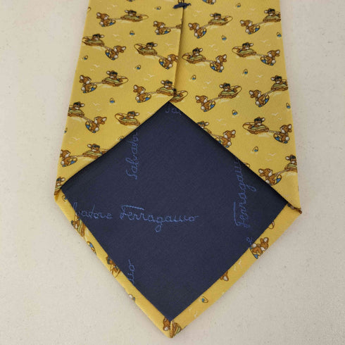 サルヴァトーレフェラガモ Salvatore Ferragamo 総柄 シルクネクタイ メンズ
