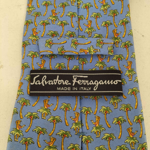 サルヴァトーレフェラガモ Salvatore Ferragamo 総柄 シルクネクタイ メンズ