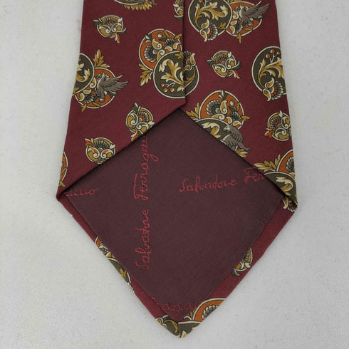 サルヴァトーレフェラガモ Salvatore Ferragamo 総柄 シルクネクタイ メンズ