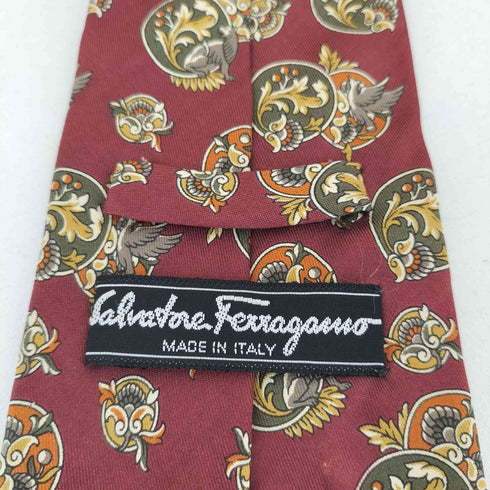 サルヴァトーレフェラガモ Salvatore Ferragamo 総柄 シルクネクタイ メンズ