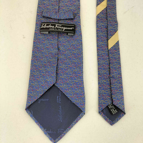 サルヴァトーレフェラガモ Salvatore Ferragamo 総柄 シルク ネクタイ メンズ
