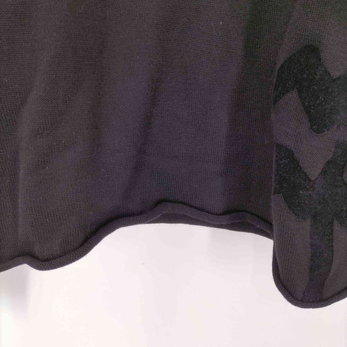コムデギャルソンオムプリュス COMME des GARCONS HOMME PLUS 00S 06AW Bad Boy バッドボーイ期 ベロア ベルベット テープ グラフィック ライン ローゲージ Vネック ロールアップ ブラック ニット セーター archive アーカイブ メンズ