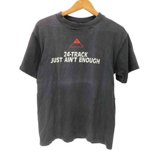 ヘインズ Hanes 80S ボディ USA製 24-TRACK JUST AINT ENOUGH 企業ロゴ 両面 プリント S/S Tシャツ 裾袖シングル メンズ import:M