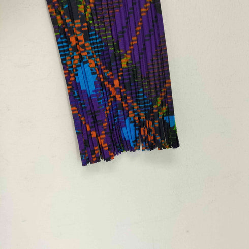 プリーツプリーズイッセイミヤケ PLEATS PLEASE ISSEY MIYAKE フリンジチェック プリーツカットソー レディース JPN:3