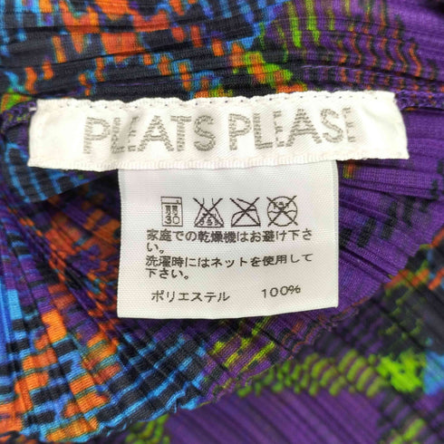 プリーツプリーズイッセイミヤケ PLEATS PLEASE ISSEY MIYAKE フリンジチェック プリーツカットソー レディース JPN:3