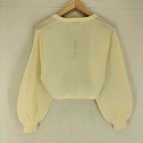 CRONOS クロノス サーマル ボタンレス クロップド カーディガン elegance レディース M