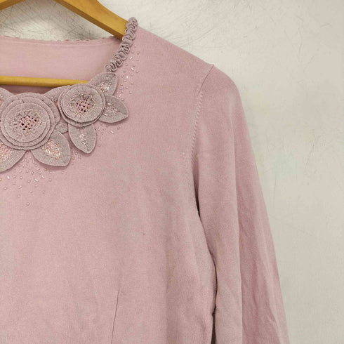 ロシャス Rochas 花モチーフ ニットセーター レディース