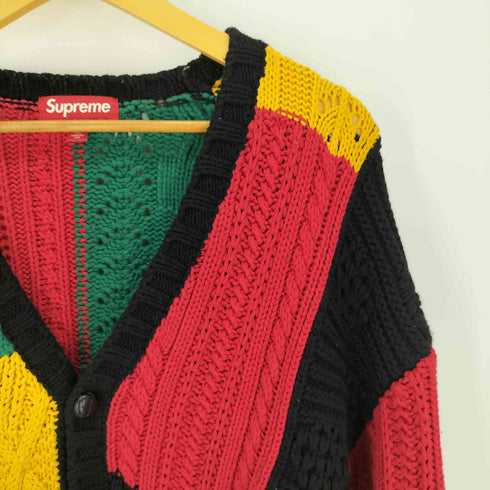 シュプリーム Supreme Patchwork Cable Knit Cardigan メンズ import:XL