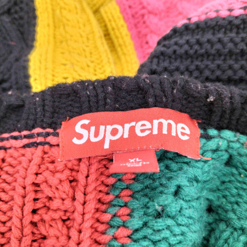 シュプリーム Supreme Patchwork Cable Knit Cardigan メンズ import:XL