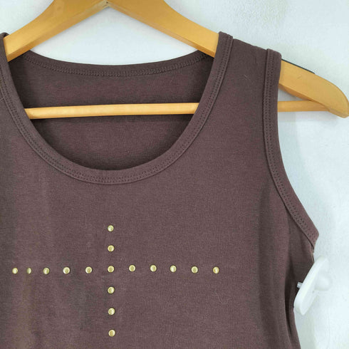 Y2k スタッズ タンクトップ Tシャツ レディース JPN:L