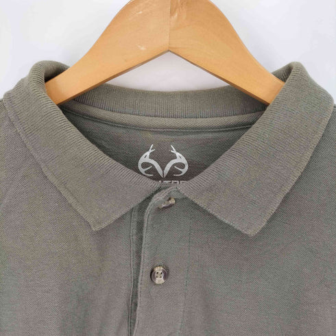 REALTREE ロゴ刺繍 鹿の子 半袖ポロシャツ メンズ import:XL