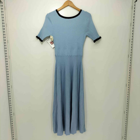 ナチュラルビューティーベーシック NATURAL BEAUTY BASIC バイカラーラインニットワンピース レディース JPN:M