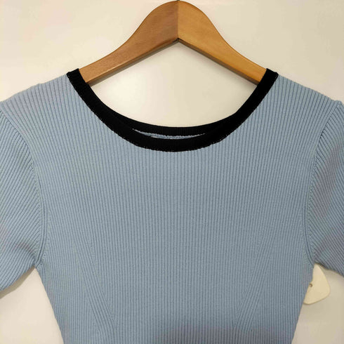 ナチュラルビューティーベーシック NATURAL BEAUTY BASIC バイカラーラインニットワンピース レディース JPN:M