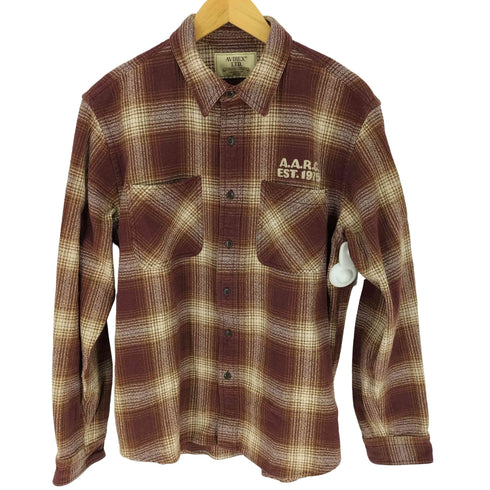アヴィレックス AVIREX 《A.A.R.C》OMBRE CHECK EMB SHIRT エアレーシングクラブ オンブレチェック エンブロイダリー シャツ メンズ import:XL