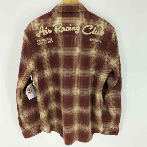 アヴィレックス AVIREX 《A.A.R.C》OMBRE CHECK EMB SHIRT エアレーシングクラブ オンブレチェック エンブロイダリー シャツ メンズ import:XL