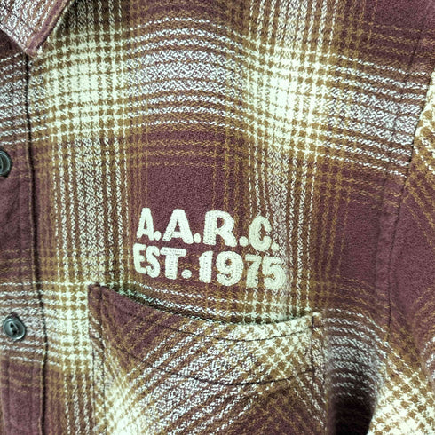 アヴィレックス AVIREX 《A.A.R.C》OMBRE CHECK EMB SHIRT エアレーシングクラブ オンブレチェック エンブロイダリー シャツ メンズ import:XL