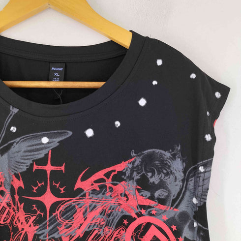 ROMWE ダメージ加工 グラフィック レタリング 両面プリント タンクトップ メンズ JPN:XL