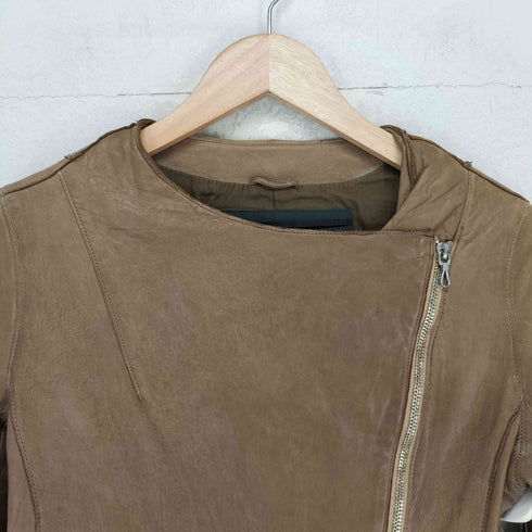 Bark Tannage バークタンネイジ sheep skin ラムレザー 羊革 シングル ライダース ジャケット レディース 34