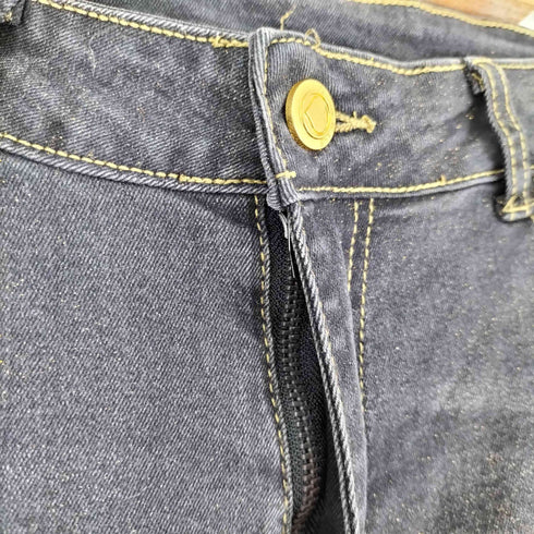 ROMWE ガーターモチーフ ラメフレアデニムパンツ レディース JPN:L