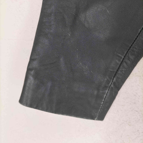 マンゴ MANGO lamb leather ラムレザー 羊革 ジップ レザー ジャケット レディース L