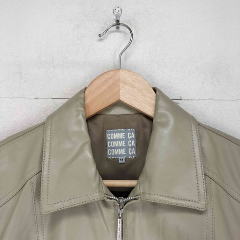 コムサ COMME CA pig leather ピッグレザー 豚革 ジップ レザー ジャケット レディース 11
