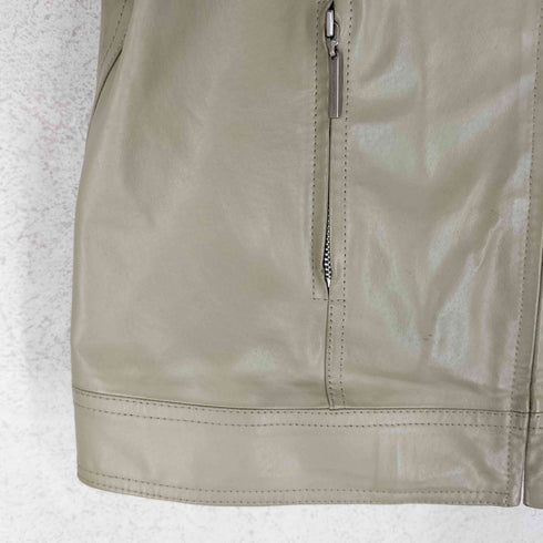 コムサ COMME CA pig leather ピッグレザー 豚革 ジップ レザー ジャケット レディース 11