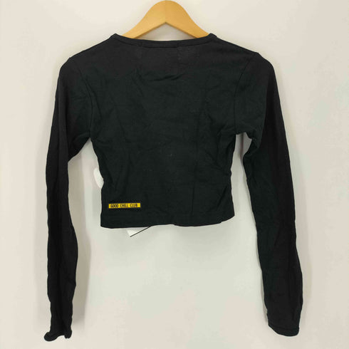 GOOD CHILL CLUB フロントロゴ クルーネック長袖Tシャツ Y2K レディース import:M