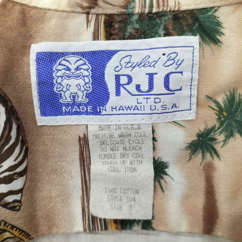 RJC 90s USA製 アロハ シャツ 熱帯魚 開襟 オープンカラー メンズ import:M