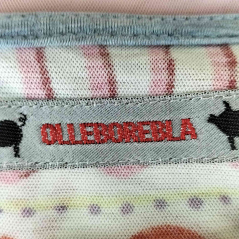 アルベロベロ OLLEBOREBLA チュールドッキング マルチボーダー クルーネックTシャツ レディース