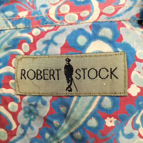 ロバートストック ROBERT STOCK 90S SILK 100% 絹 シルク S/S 総柄 ペイズリー シャツ メンズ import:XL