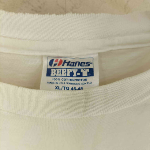 ヘインズ Hanes 80-90s USA製 ボロ コットン 半袖 プリント Tシャツ メンズ XL