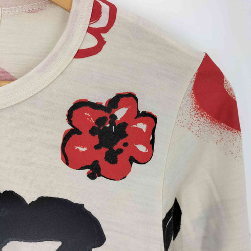 コムデギャルソン COMME des GARCONS 93AW AD2000 ウール100% リッププリント クルーネックTシャツ レディース