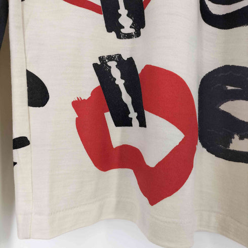 コムデギャルソン COMME des GARCONS 93AW AD2000 ウール100% リッププリント クルーネックTシャツ レディース