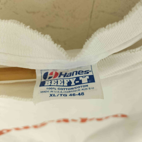 ヘインズ Hanes 80-90s USA製 ボロ コットン 半袖 プリント Tシャツ メンズ XL