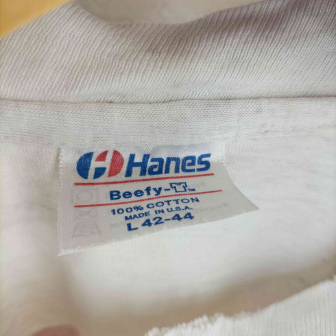 ヘインズ Hanes 80-90s USA製 ボロ 企業ロゴ バックプリント ポケット Tシャツ メンズ L