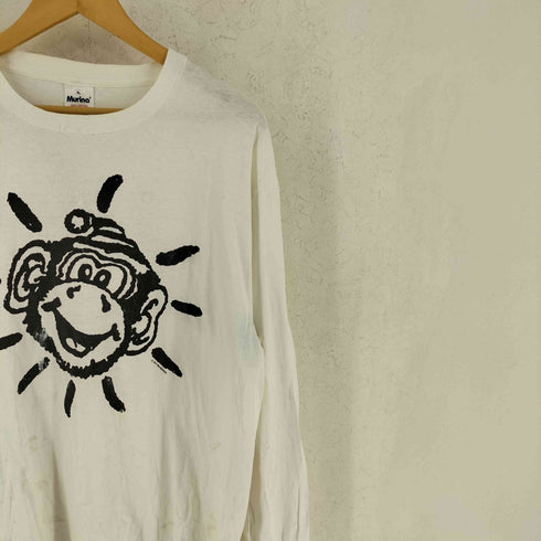 ムリナ murina 90S USA製 両面モンキー アートプリント コットン 長袖 Tシャツ メンズ XL