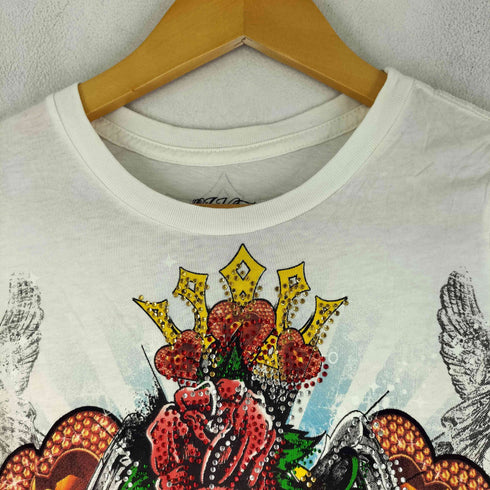 IN VEIN USA製 ラインストーン 両面 グラフィックデザイン 半袖 Tシャツ Y2K レディース import:M
