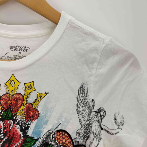 IN VEIN USA製 ラインストーン 両面 グラフィックデザイン 半袖 Tシャツ Y2K レディース import:M