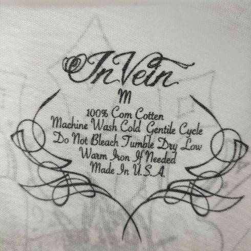 IN VEIN USA製 ラインストーン 両面 グラフィックデザイン 半袖 Tシャツ Y2K レディース import:M