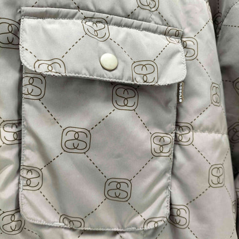 ステューシー Stussy 90S 紺タグ OLD Monogram Quilted Jacket 総柄 中綿 モノグラム キルティング パデット ジャケット メンズ import:L