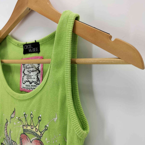 セシルマクビー CECIL McBEE ドクロ ラメ タンクトップ Y2K レディース JPN:M