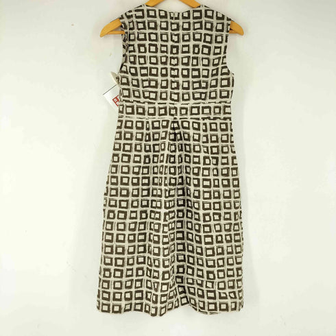 エスマックスマーラ S Max Mara スクエアジオメトリック ノースリーブ タックワンピース レディース